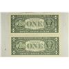 Image 2 : 2-2003-A $1 FRN'S LOW CONSECUTIVE SERIAL 'S UNC