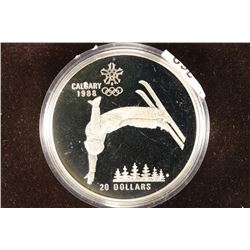 1986 CANADA $20 SILVER PROOF CALGARY 1988