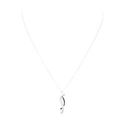 0.13 ctw Diamond Double Journey Pendant with Chain - 14KT White Gold