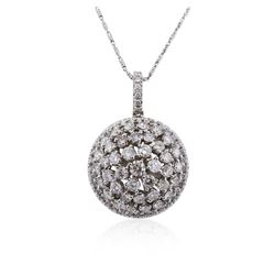 14KT White Gold 2.84 ctw Diamond Pendant With Chain