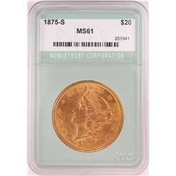 1875-S $20 Liberty Head Double Eagle Gold Coin NTC MS61