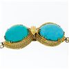 Image 5 : 18k Yellow Gold GIA Certified Large Cabochon Greenish Blue Turquoise Statement N
