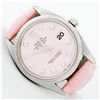 Image 3 : Rolex Stainless Steel Pink Diamond 36MM Datejust Wristwatch With Pink Leather St