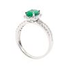 Image 4 : 1.21 ctw Emerald and Diamond Ring - 18KT White Gold