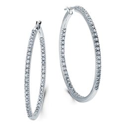 14k White Gold 1.00 ctw Diamond Earrings, (I1-I2/G-H)