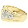 Image 5 : 18K Yellow Gold 0.50 ctw F VS1 Pave Set Round Diamond Wavy Wide Band Ring