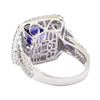Image 3 : 4.25 ctw Tanzanite and Diamond Ring - 14KT White Gold