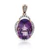 Image 1 : 14k Rose Gold  5.68CTW Amethyst and Diamond Pendant