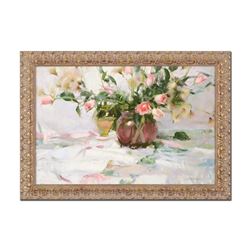 Dan Gerhartz, "Roses and Thistle" Framed Limited Edition on Canvas, AP Numbered