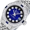 Image 2 : Rolex Ladies Stainless Steel Blue Vignette Diamond & Sapphire Datejust Wristwatc