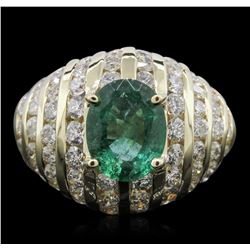 14KT Yellow Gold 2.03 ctw Emerald and Diamond Ring