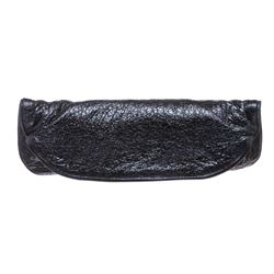 Jamin Puech Blue Metallic Leather Clutch