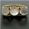 Image 6 : Antique 18k Gold 4.50 ctw Three Stone Cabochon Moonstone Open Work Band Ring
