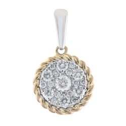 14K Two-Tone Gold 0.34CTW Diamond Pendant Necklace, (I1-I2/H-I)