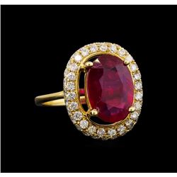 14KT Yellow Gold 3.89 ctw Ruby and Diamond Ring