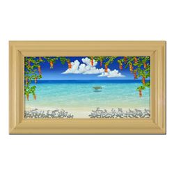 Dan Mackin,  Colorful Relaxing  Framed Original Oil Painting on Canvas Hand Sign