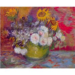 Van Gogh - Still-Life With Roses And Sunflowers