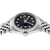 Image 4 : Rolex Mens Stainless Steel Black Diamond 36MM Oyster Perpetaul Datejust