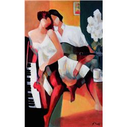 Gholam Yunessi Romantic Courtship on Canvas