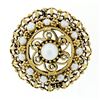 Image 1 : Vintage 14kt Yellow Gold Tiered Pearl, Open Work, & Twisted Wire Brooch or Penda