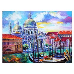 Yana Rafael, "Venezia Historic Site" Hand Signed Original Painting on Canvas wit
