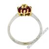Image 5 : 14kt Two Tone Gold 1.05 ctw Round Brilliant Ruby & Diamond Flower Cluster Ring