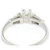 Image 6 : 14k White Gold 0.66 ctw Princess Diamond Engagement Ring Tapered Baguette Accent