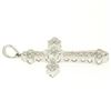Image 3 : 14k White Gold .33 ctw Invisible Princess & Pave Round Diamond Cross Pendant