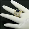 Image 4 : 18kt Yellow Gold 6.50 ctw GIA Certified Sapphire and Diamond Wide Band Ring