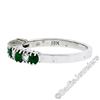 Image 7 : 18kt White Gold 1.36 ctw Alternating Round Diamond & Emerald Wedding Band Ring