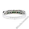 Image 9 : 18kt White Gold 1.36 ctw Alternating Round Diamond & Emerald Wedding Band Ring