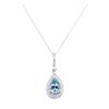 Image 2 : 1.32 ctw Aquamarine and Diamond Pendant - 14KT White Gold