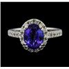 Image 2 : 2.91 ctw Tanzanite and Diamond Ring - 14KT White Gold