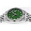 Image 6 : Rolex Mens Stainless Steel Diamond Lugs Green Diamond & Emerald Datejust