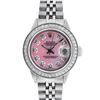 Image 2 : Rolex Ladies Stainless Steel Pink MOP Diamond Oyster Perpetual Datejust Wriwatch