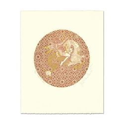 Guillaume Azoulay, "Capricorn" Limited Edition Etching with Gold Leafing, Hand S