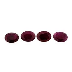 4.19 ctw. Natural Oval Cut Ruby Parcel of Four