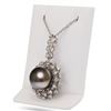 Image 2 : 12.5mm Tahitian Pearl and 0.73 ctw Diamond 18K White Gold Pendant/Necklace