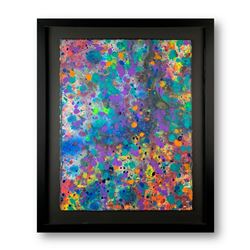 Wyland, "Abstract" Hand Signed Original Painting on Paper with Letter of Authent