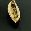 Image 7 : 9k Yellow Gold .10 ctw Diamond Marquise Shaped Etched Brooch Pin