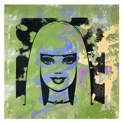 Gail Rodgers, "Barbie" Hand Signed Original Hand Pulled Silkscreen Mixed Media o