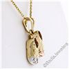 Image 5 : 14kt Yellow White and Rose Gold Dual Baby Shoe Pendant Necklace w/ 5 Round Diamo