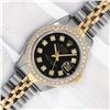 Image 2 : Rolex Ladies 2 Tone Black Diamond Bezel & 1 ctw 18K Yellow Gold Bezel Datejust W