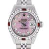 Image 6 : Rolex Ladies Stainless Steel Pink MOP Diamond & Ruby Datejust Wristwatch 26MM