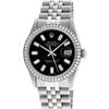 Image 3 : Rolex Mens Stainless Steel Black Baguette Diamond 36MM Datejust Wristwatch