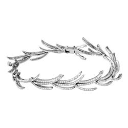 Natural 3.01 CTW Diamond Bracelet 14K White Gold - REF-250Y2N
