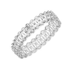 Natural 1.78 CTW Diamond Bracelet 18K White Gold - REF-368H3W
