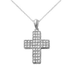 Natural 2.40 CTW Diamond Necklace 14K White Gold - REF-201R6K