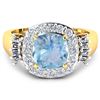 Image 3 : Natural 2.43 CTW Aquamarine & Diamond Ring 14K Yellow Gold - REF-96N3R