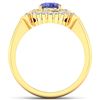 Image 2 : Natural 2.77 CTW Tanzanite & Diamond Ring 14K Yellow Gold - REF-70R2F